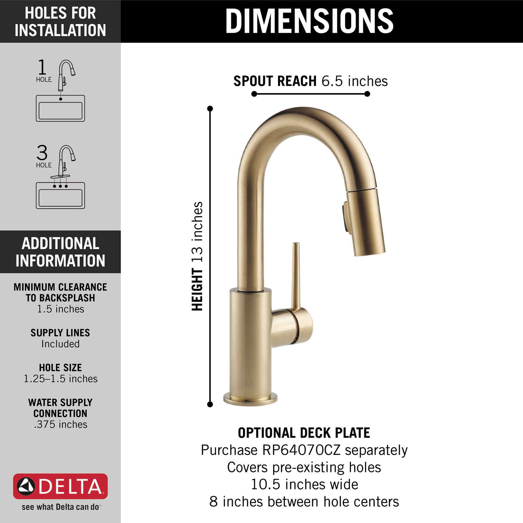 Single Handle Pull-Down Bar / Prep Faucet, image 1
