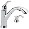 Single Handle Pull-Out Kitchen Faucet with Soap Dispenser