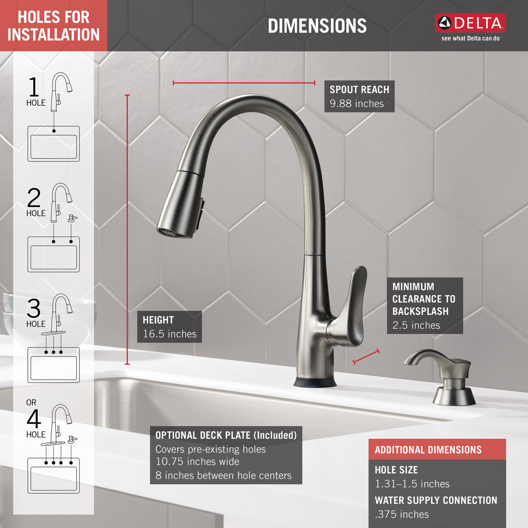Dunsley Single Handle Pull-Down Kitchen Faucet with Touch<sub>2</sub>O® and VoiceIQ® Technology, image 2
