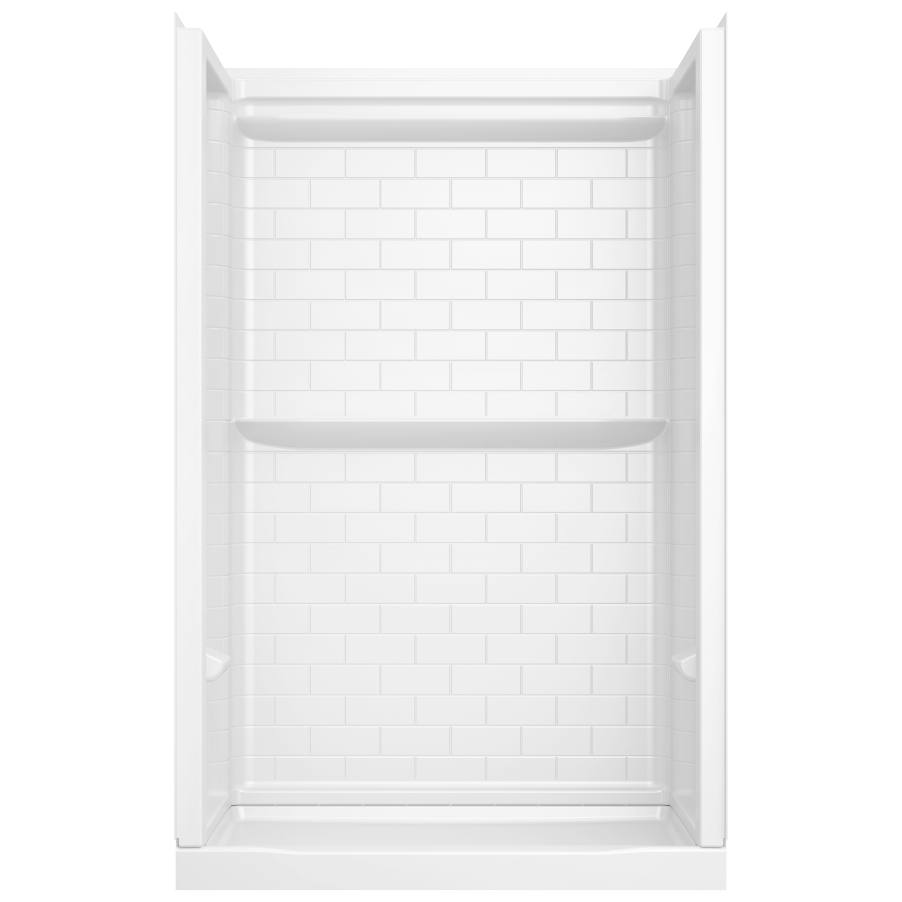 48x34 Alcove Shower Base with Tile Wall Bundle - Center Drain