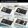32” Undermount 16 Gauge Workstation Kitchen Sink Single with WorkFlow™ Ledge and Accessories