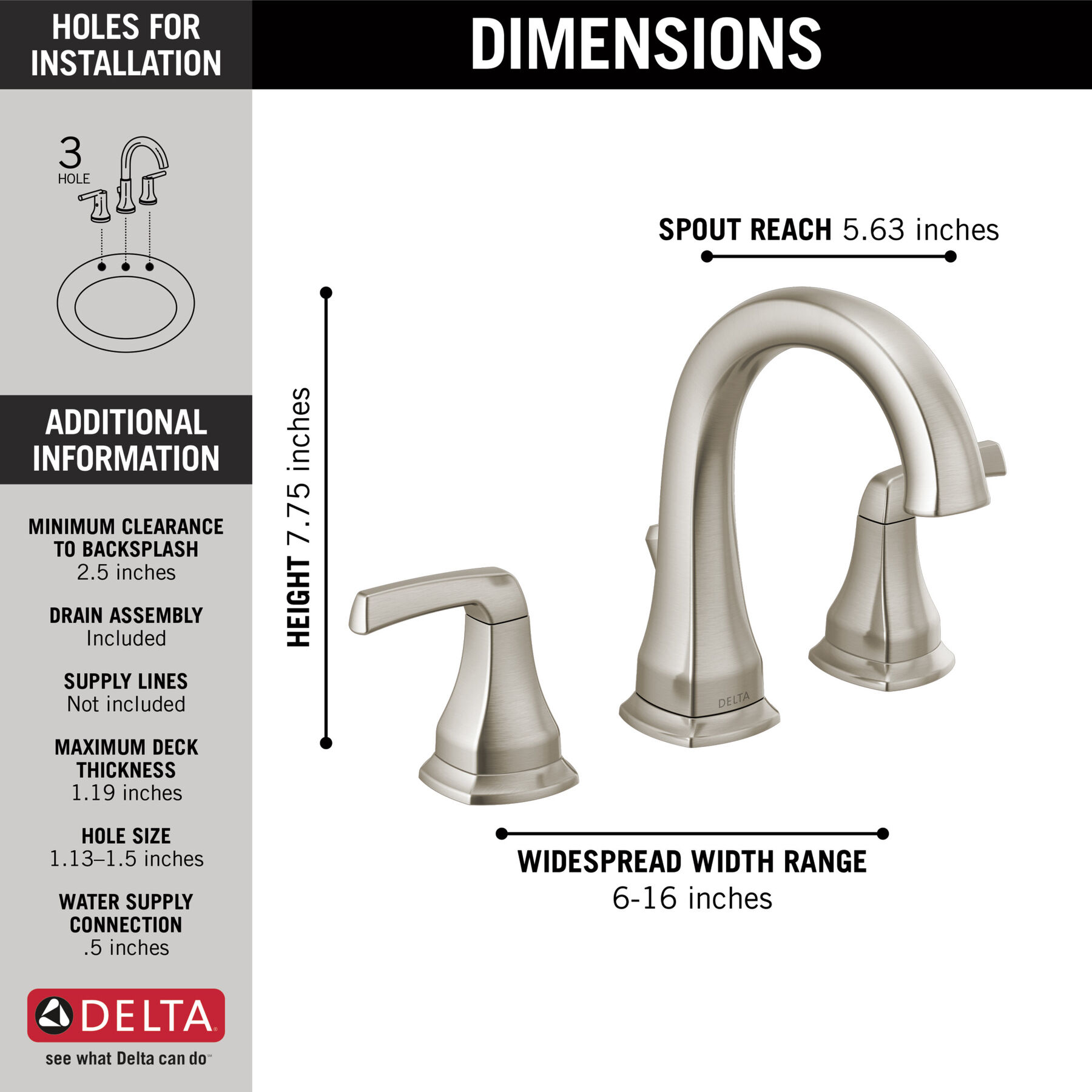 Two Handle Widespread Bathroom Faucet (Recertified), image 1