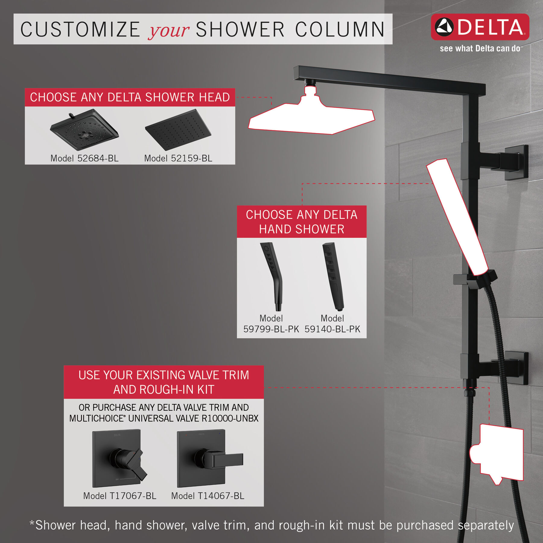 Shower Column 26" Angular, image 2