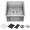 17” Workstation Undermount Single Bowl 16 Gauge Stainless Steel Bar Prep Kitchen Sink with WorkFlow™ Ledge and Accessories