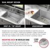 30&rdquo; Drop-In Undermount Stainless Steel Single Bowl Kitchen Sink with Accessories