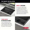 33” Drop-In Top Mount 16 Gauge Workstation Kitchen Sink Single Bowl with WorkFlow™ Ledge and Accessories