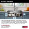 25” Workstation Kitchen Sink Drop-In Top Mount Stainless Steel Single Bowl with WorkFlow™ Ledge and Accessories
