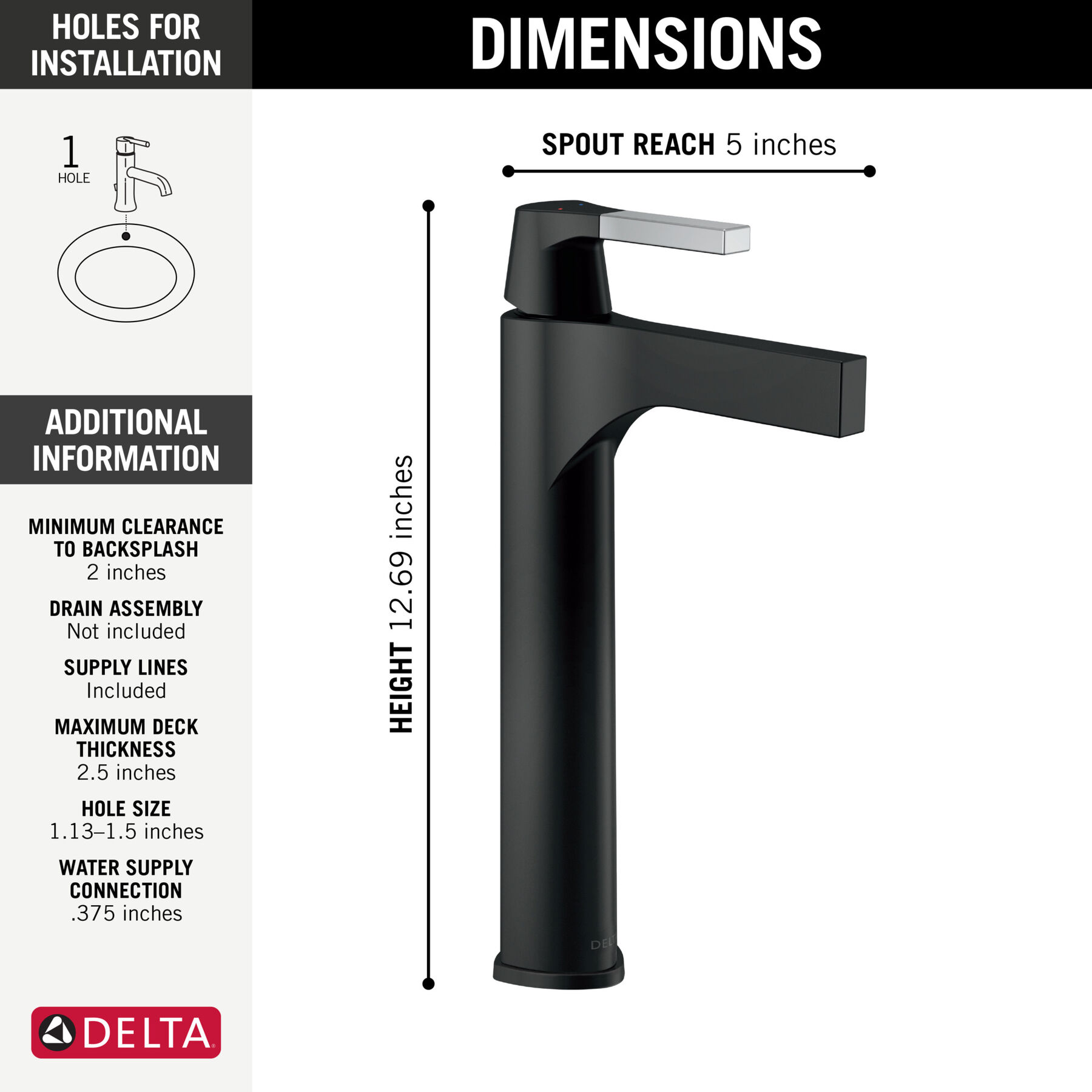 Single Handle Vessel Bathroom Faucet, image 1