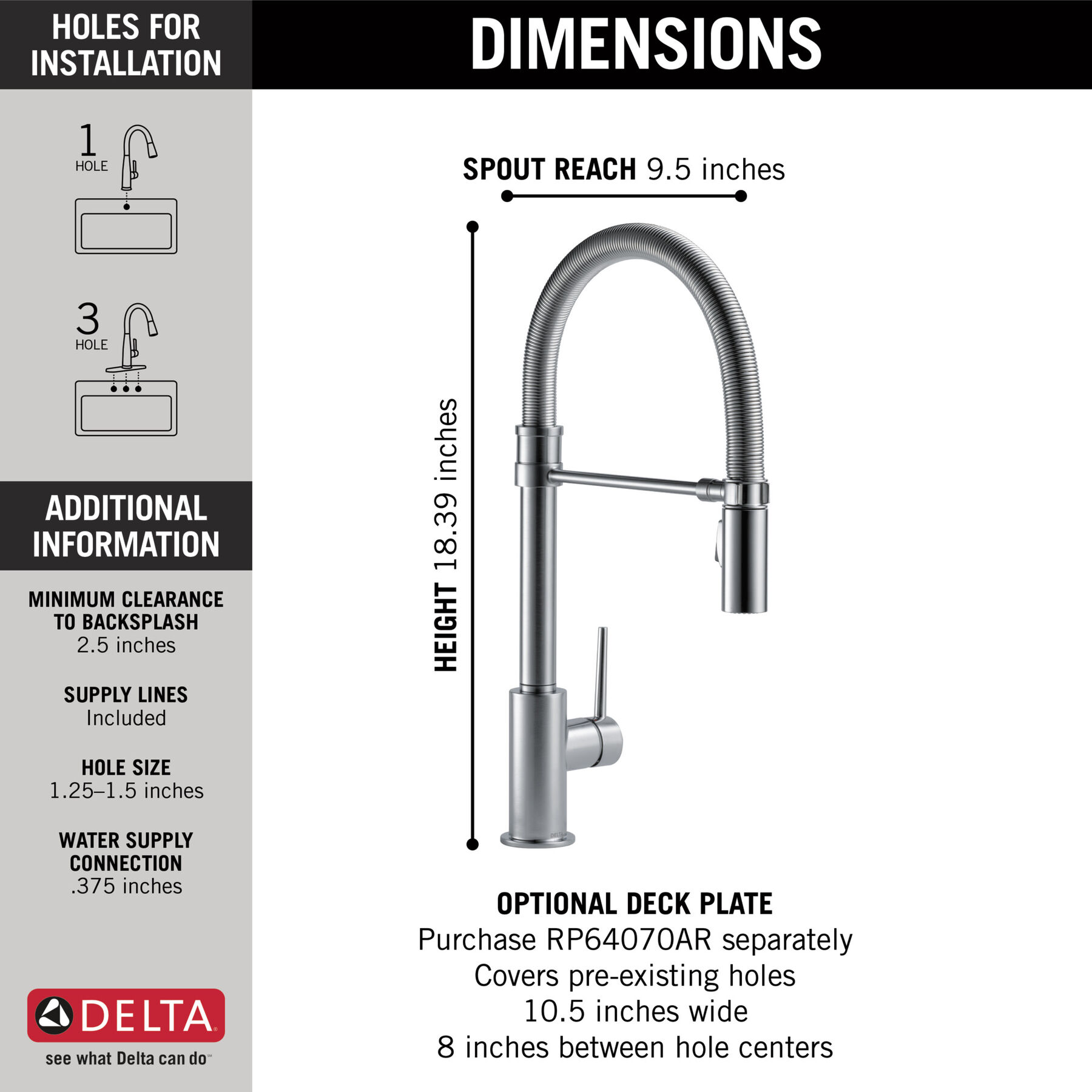 Single-Handle Pull-Down Spring Kitchen Faucet (Recertified), image 1