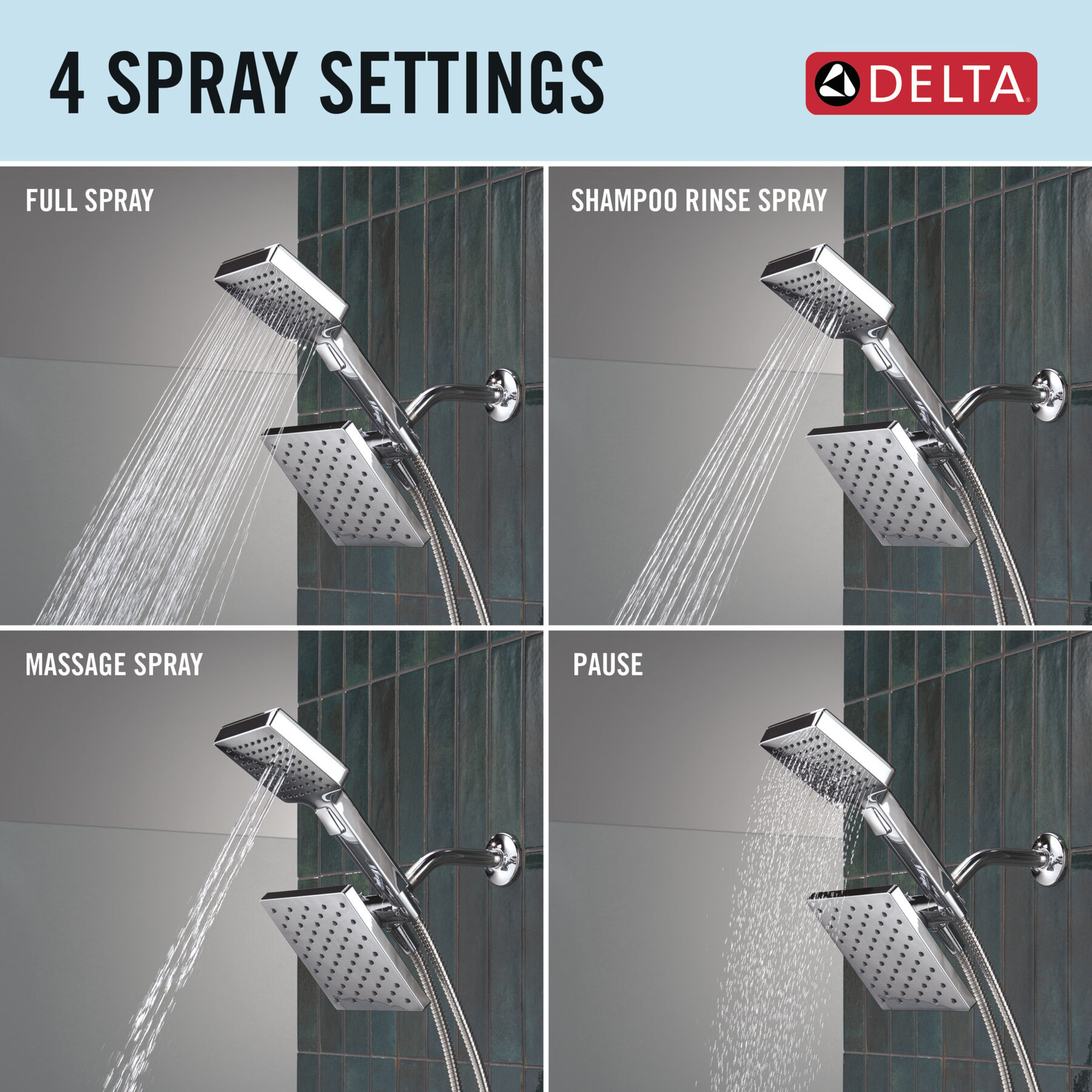5-Setting Two-in-One Combination Shower with Additional Mount, image 7