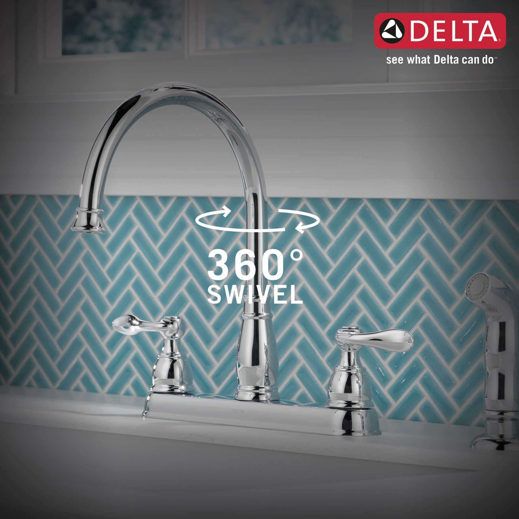 Two Handle Kitchen Faucet, image 1