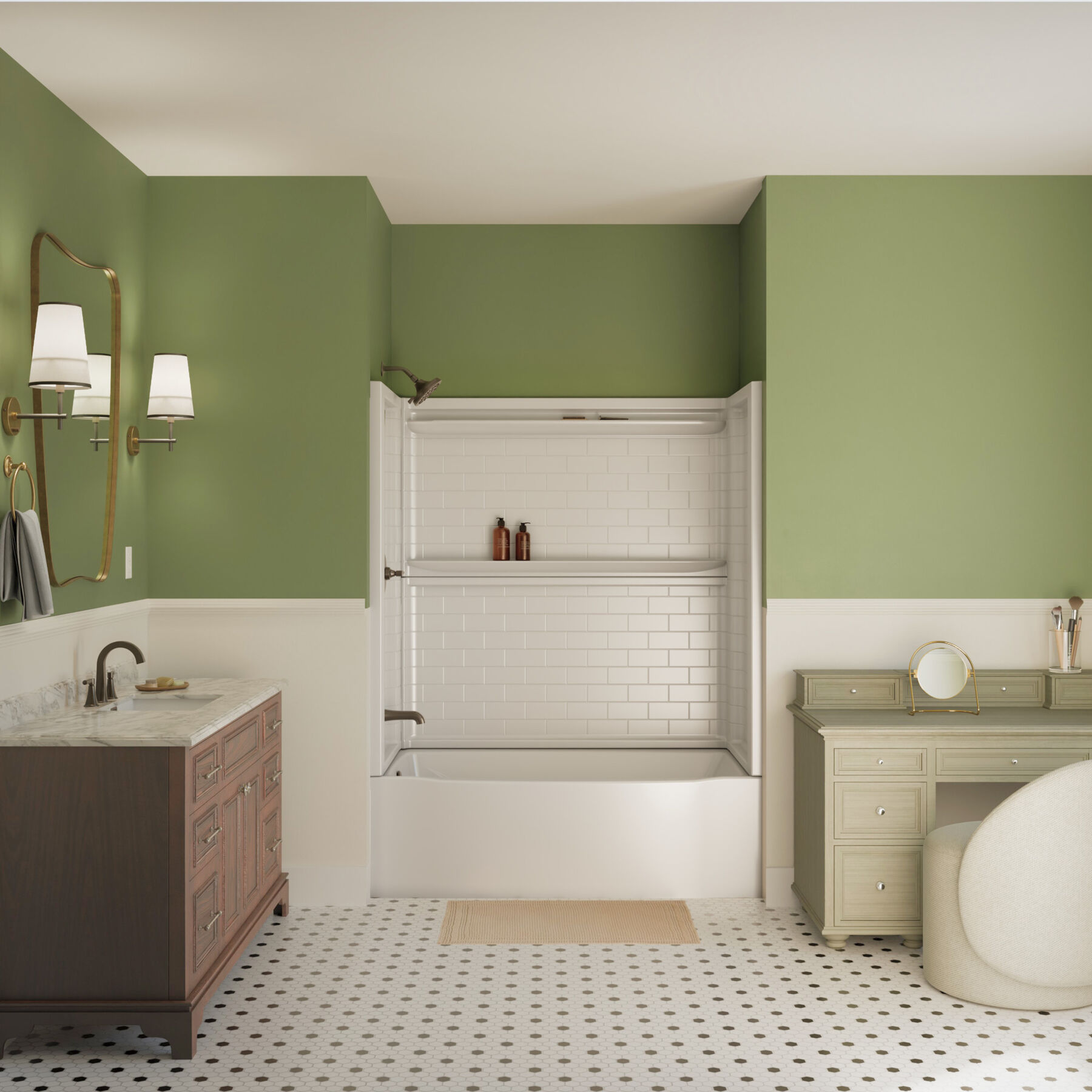 60x32 Alcove Bathtub with Tile Wall Bundle - Left Drain Curve, image 2