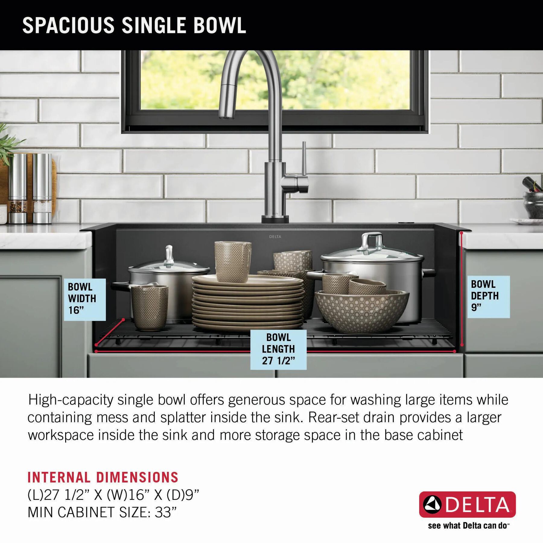 30&rdquo; Drop-In Top Mount&nbsp;16 Gauge Workstation Kitchen Sink Single Bowl&nbsp;with WorkFlow&trade; Ledge and Accessories