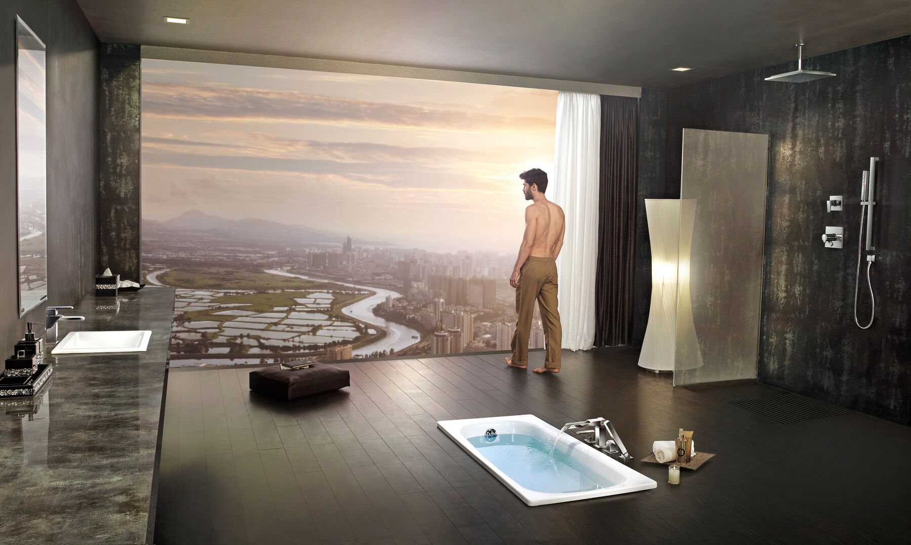Channel Roman Tub With Hand Shower Trim, image 2