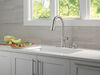 Single Handle Pull-Down Kitchen Faucet with Soap Dispenser and ShieldSpray Technology