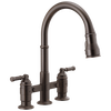 Two Handle Pull-Down Bridge Kitchen Faucet