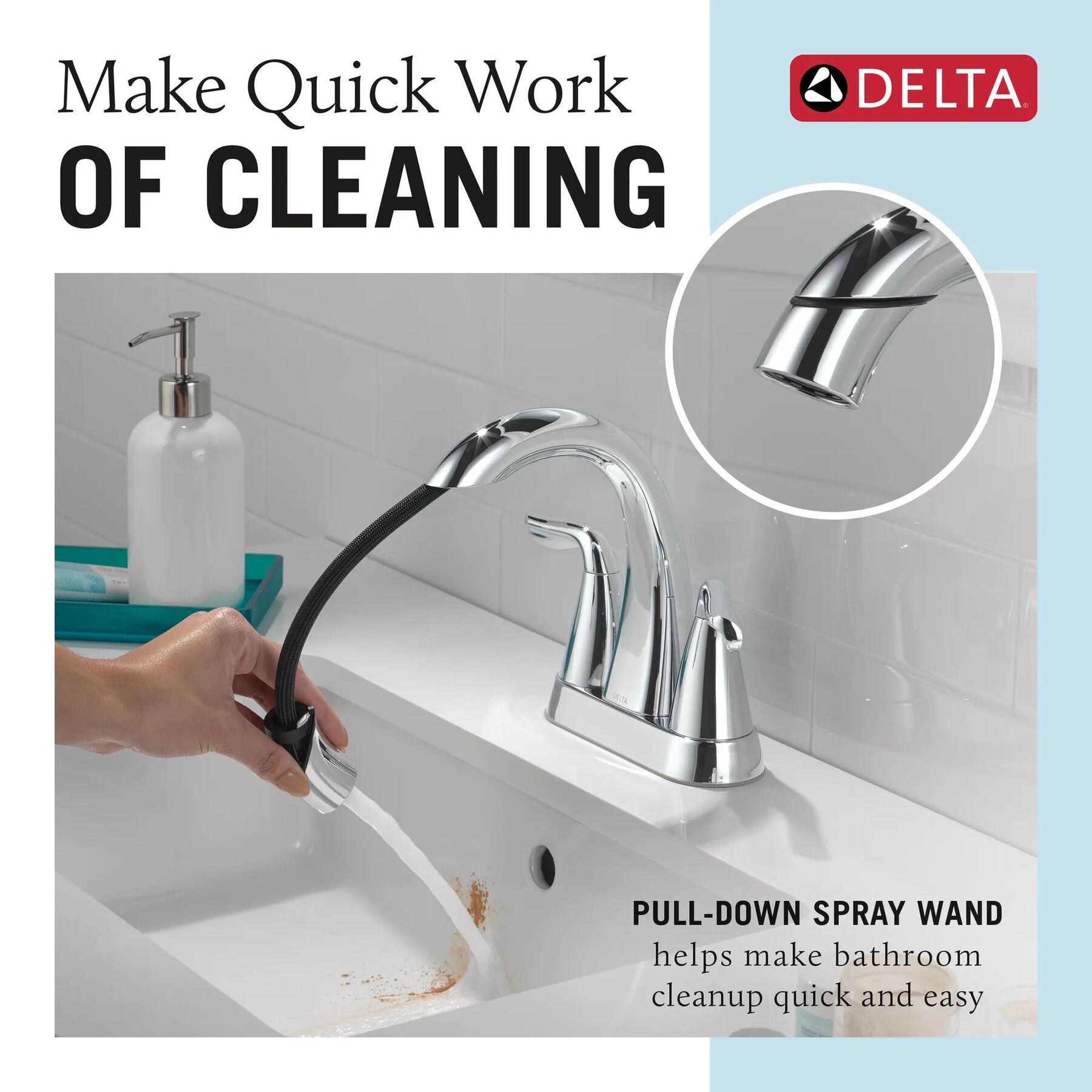 Two Handle Centerset Pull-Down Bathroom Faucet