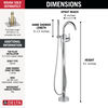 Single Handle Floor Mount Tub Filler Trim with Hand Shower