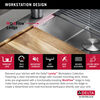 25” Workstation Kitchen Sink Drop-In Top Mount Stainless Steel Single Bowl with WorkFlow™ Ledge and Accessories