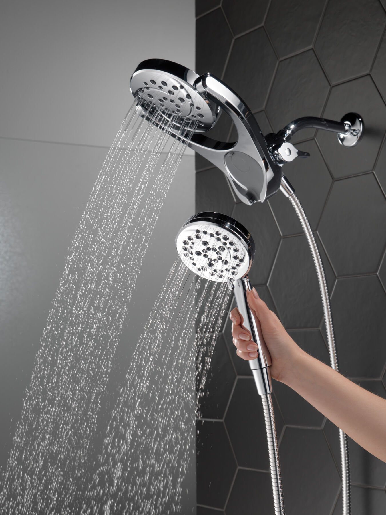 HydroRain® 4-Setting Two-in-One Shower Head (Recertified), image 3