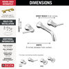 Two Handle Wall Mount Bathroom Faucet