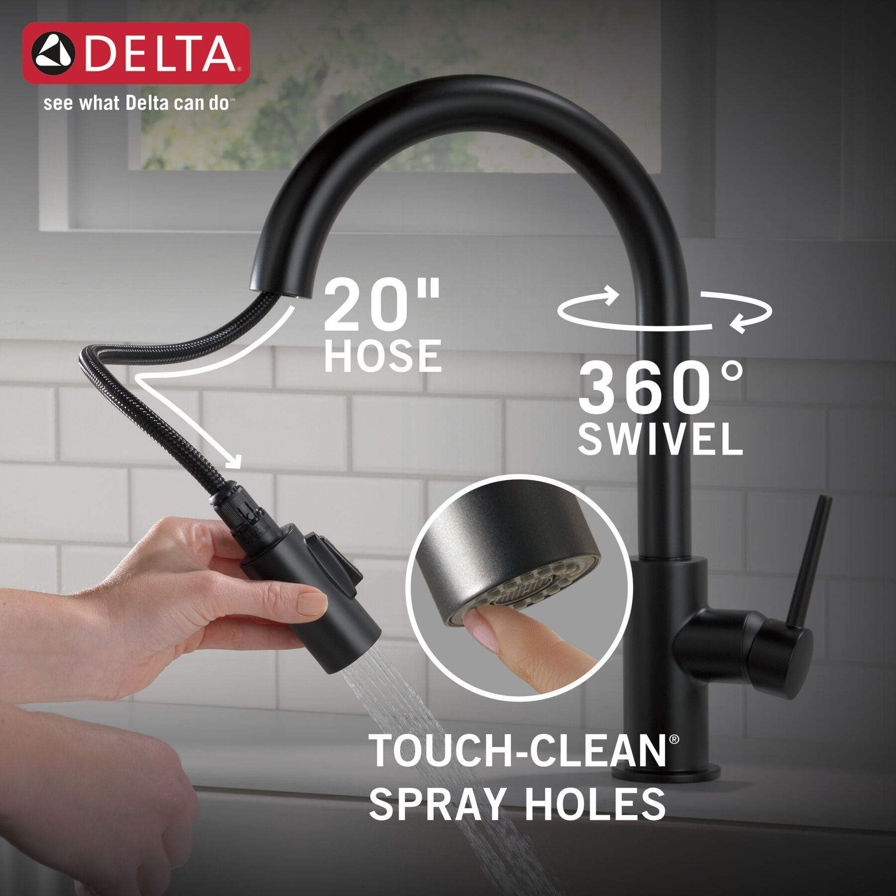 Single Handle Pull-Down Kitchen Faucet  (Recertified), image 8