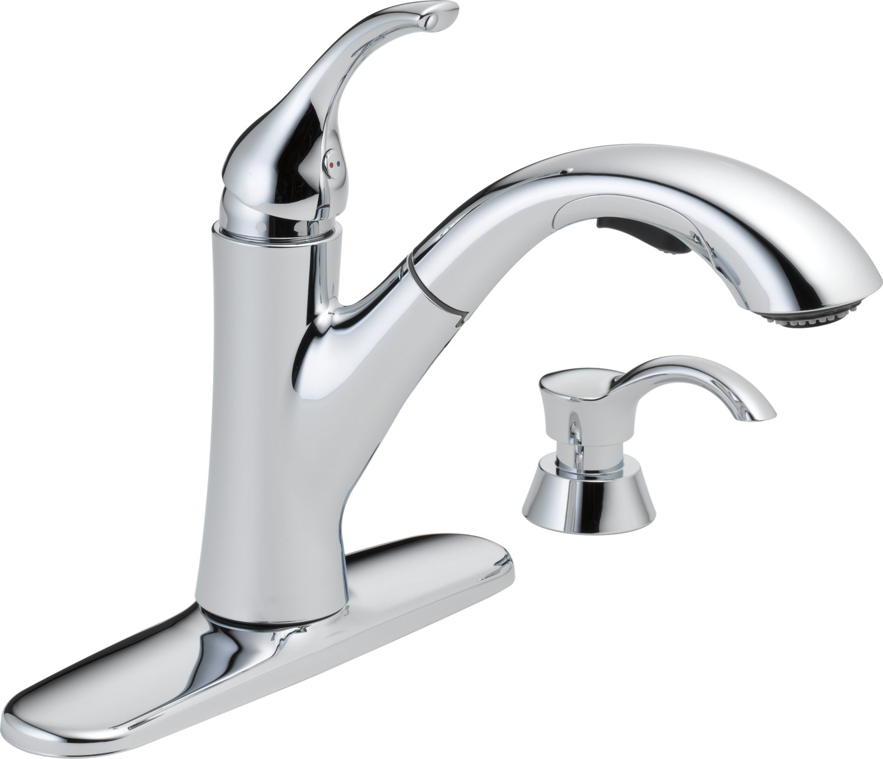 Single Handle Pull-Out Kitchen Faucet with Soap Dispenser, image 1