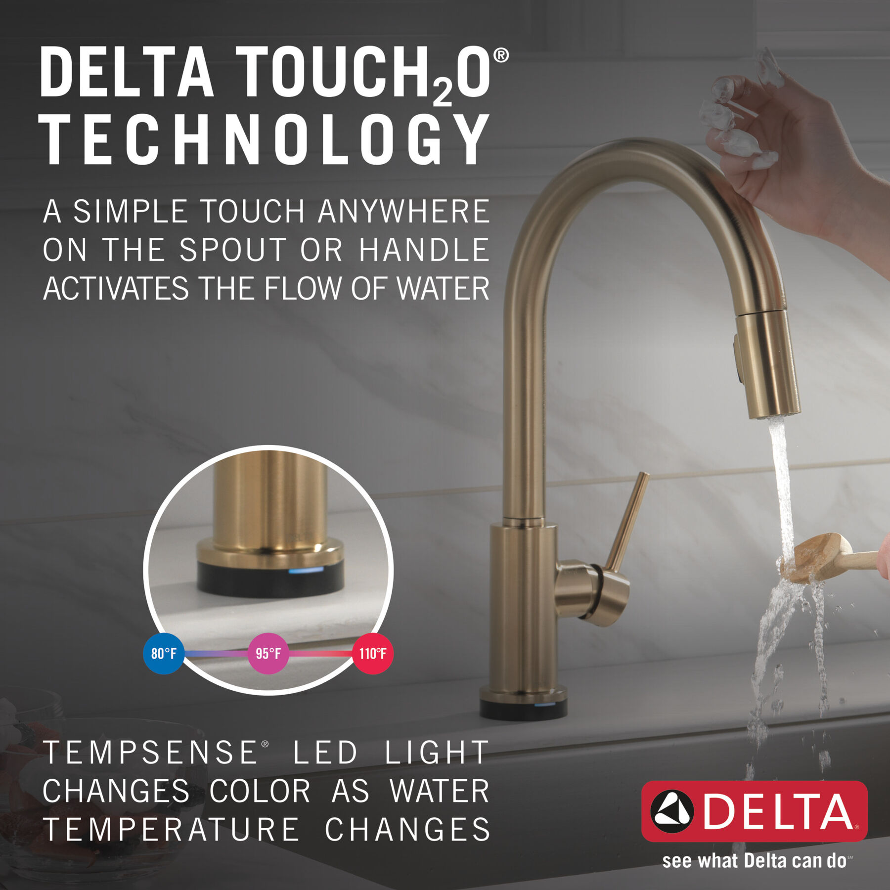 Single Handle Pull-Down Kitchen Faucet with Touch<sub>2</sub>O® Technology (Recertified), image 9