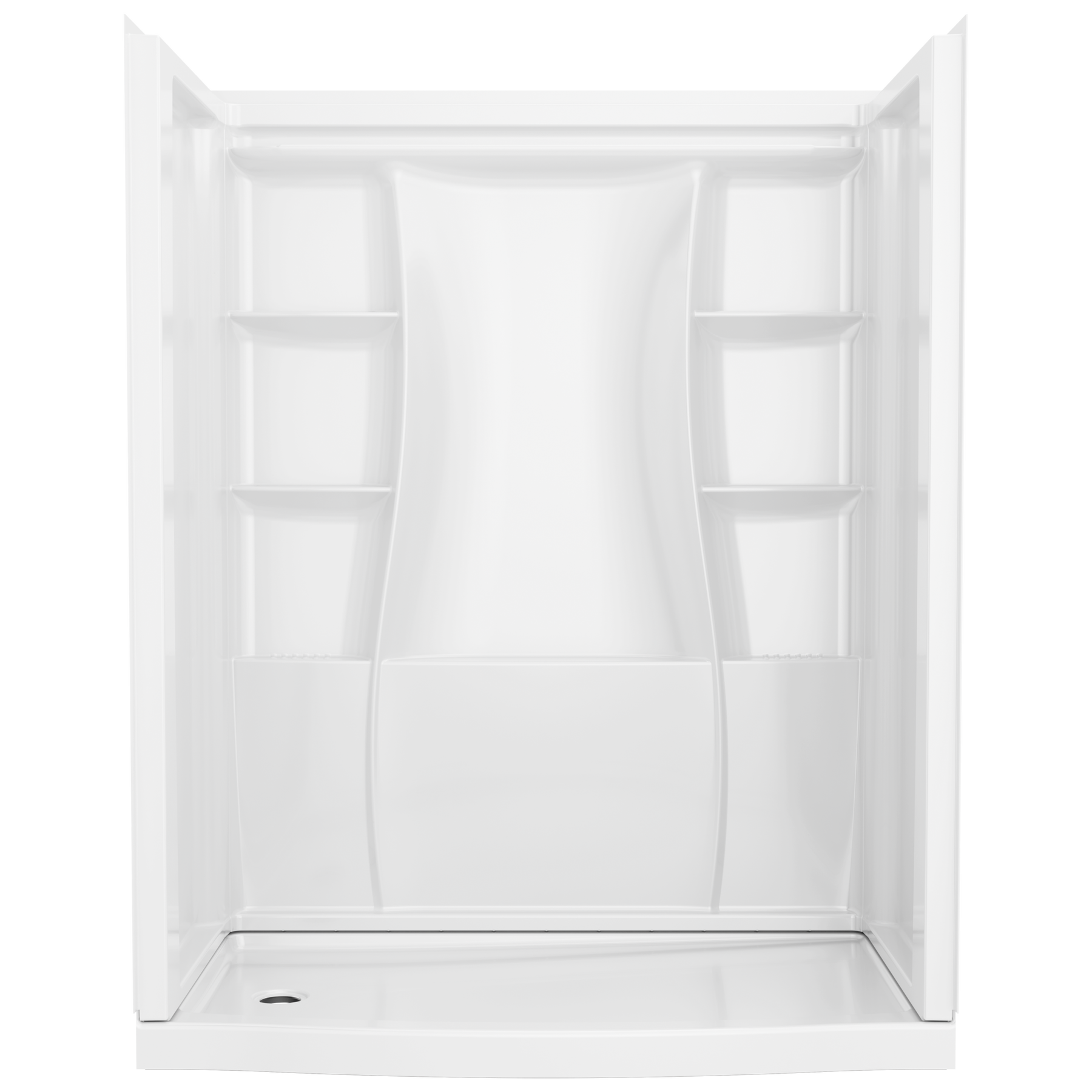 60 x 32" Curved Alcove Shower Base with Left Drain