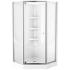 38x38 Corner Shower Bundle with Door - Framed Neo with Direct-to-Stud Wall Set