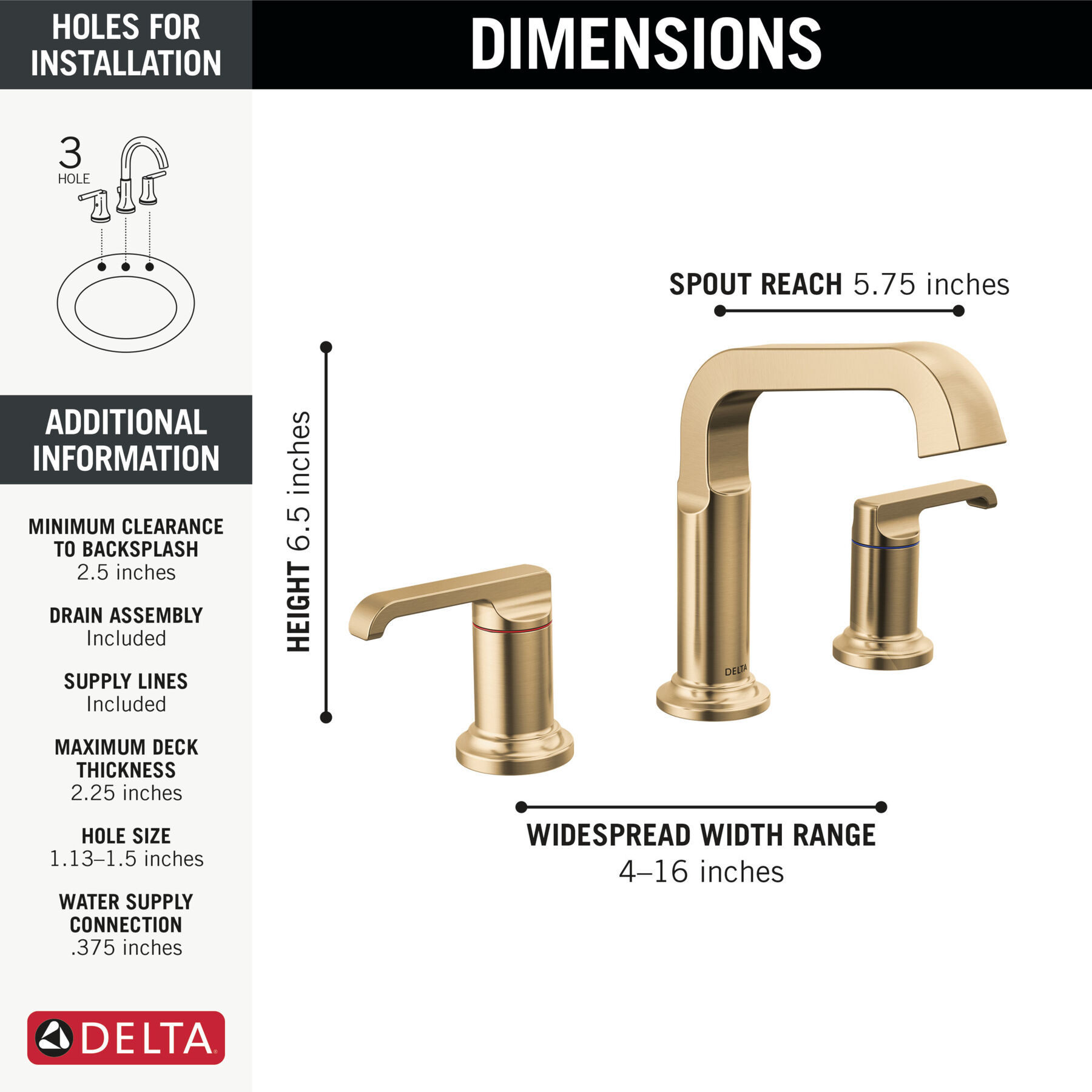 Two Handle Widespread Bathroom Faucet (Recertified), image 1