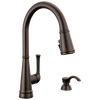 Single Handle Pull-Down Kitchen Faucet with Soap Dispenser and ShieldSpray® Technology