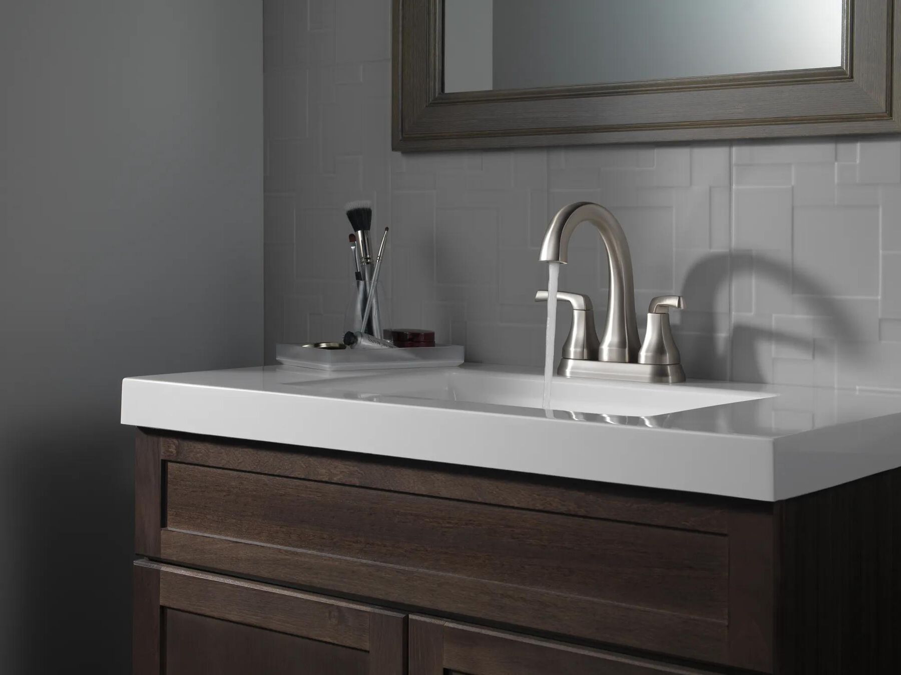 Two Handle Centerset Bathroom Faucet (Recertified)