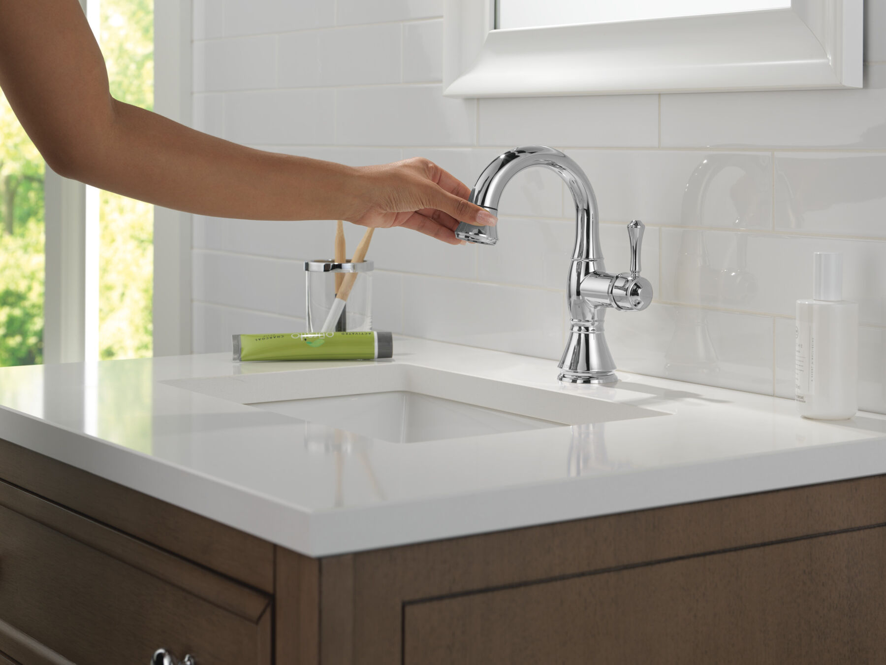 Single Handle Pull-Down Bathroom Faucet, image 6