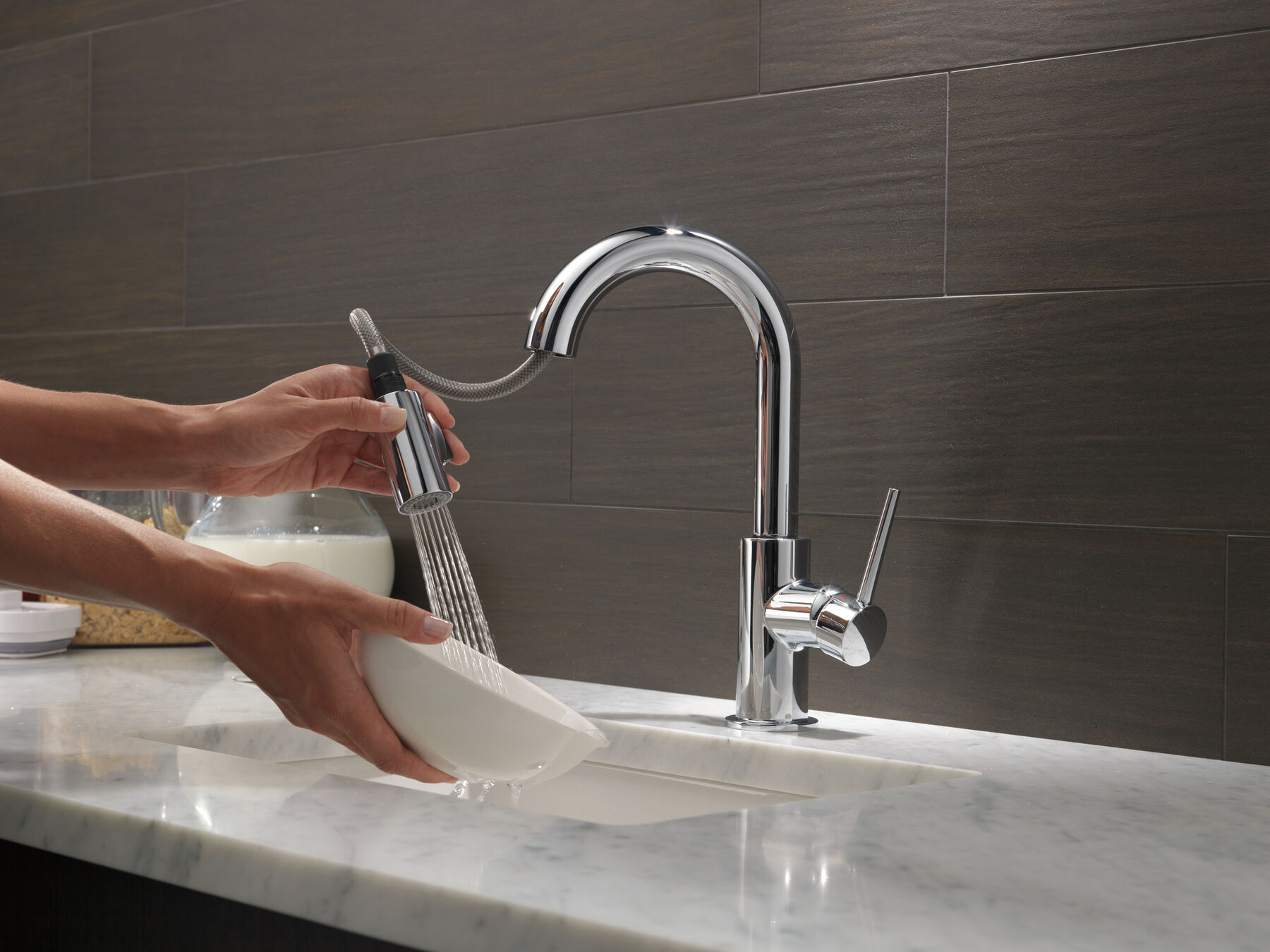 Single Handle Pull-Down Bar/Prep Kitchen Limited Swivel, image 4