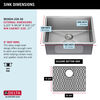 23” Undermount Stainless Steel Single Bowl Kitchen Sink with Accessories
