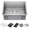 23” Workstation Undermount Single Bowl 16 Gauge Stainless Steel Kitchen Sink with WorkFlow™ Ledge and Accessories