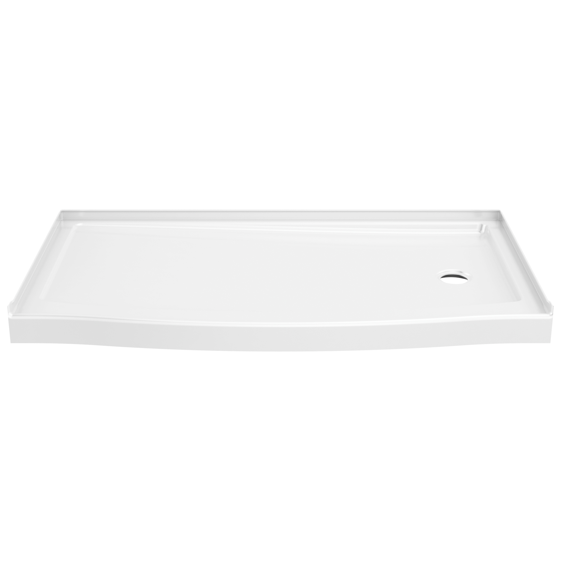 60 x 32" Curved Alcove Shower Base with Right Drain