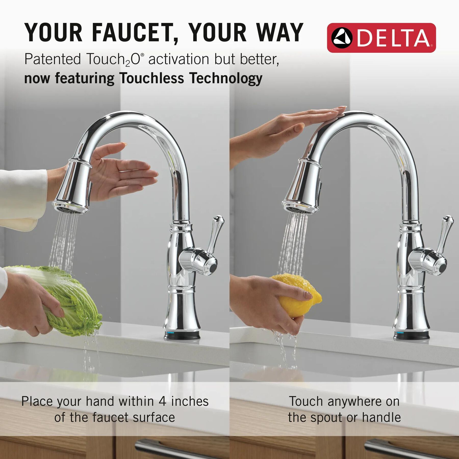 Touch<sub>2</sub>O&reg; Technology Kitchen Faucet with Touchless Technology