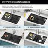 33&rdquo; Undermount 16 Gauge Workstation Kitchen Sink Double Bowl with WorkFlow&trade; Ledge and Accessories