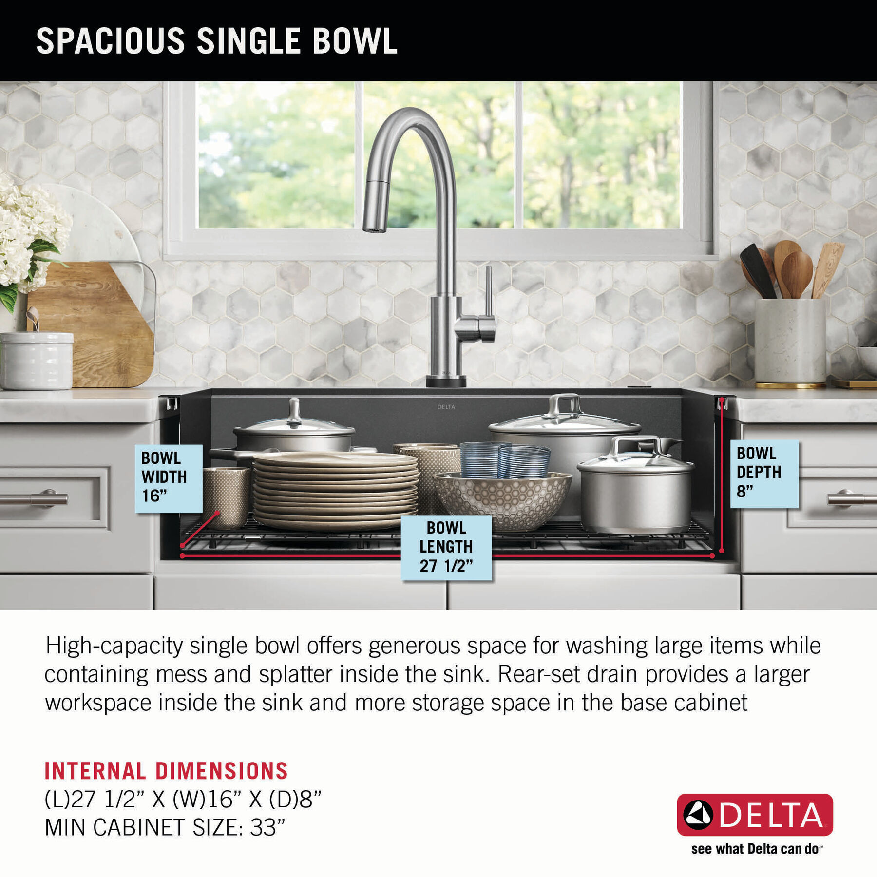 30” Retrofit Farmhouse Apron Front 16 Gauge Workstation Kitchen Sink Single Bowl in with WorkFlow™ Ledge and Accessories for Top Mount Drop-In Installation, image 3