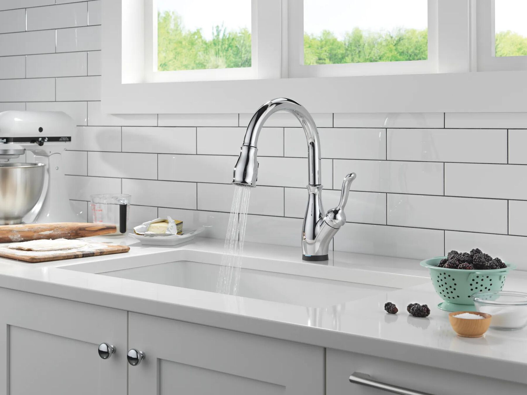 Touch2O with Touchless and VoiceIQ&reg; Technology Single Handle Pull-Down Kitchen Faucet with Soap Dispenser