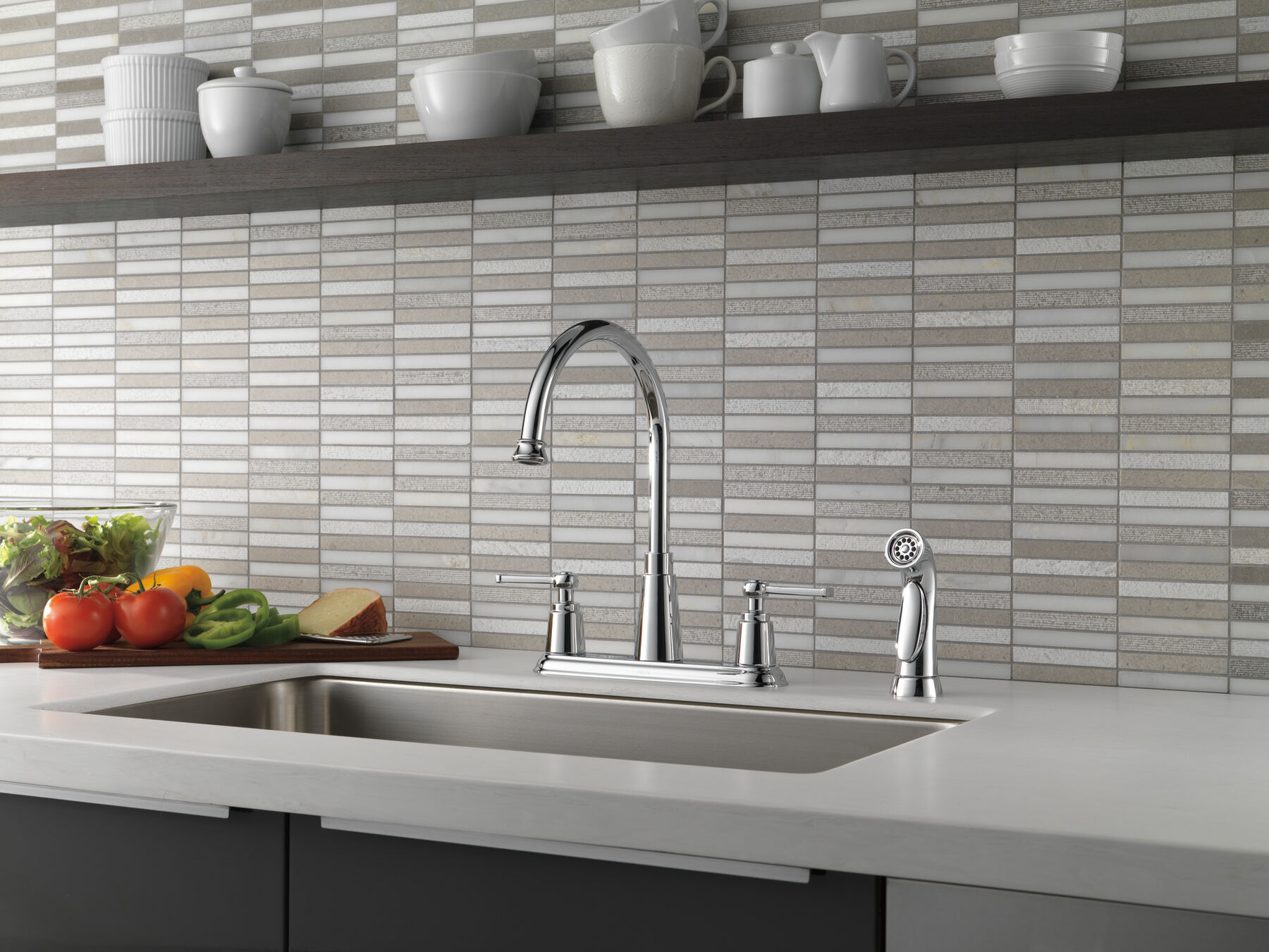 Two Handle Kitchen Faucet with Spray