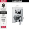 Angular Modern Monitor® 17 Series Valve Trim with 3-Setting Integrated Diverter