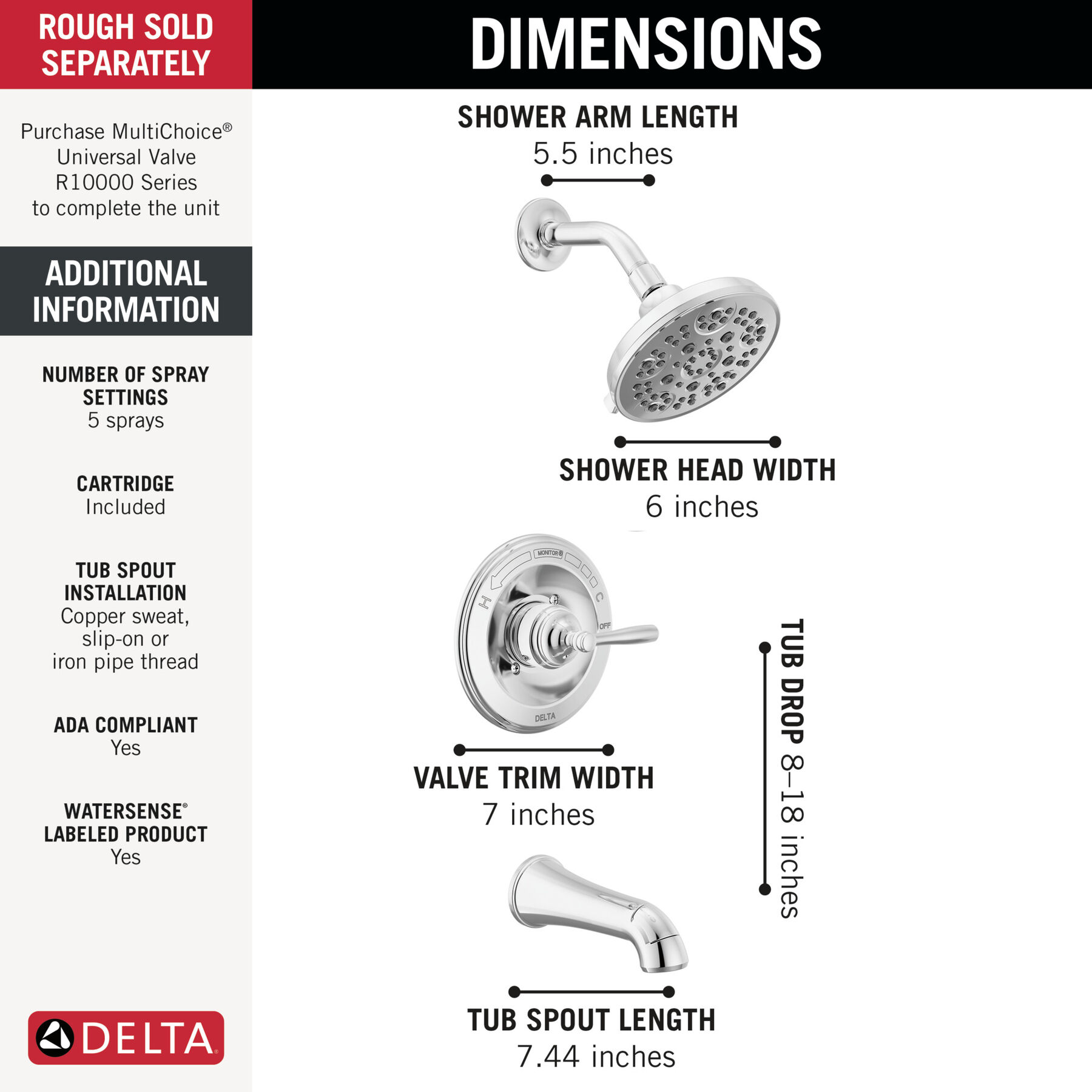 Monitor&reg; 14 Series Tub and Shower, image 1