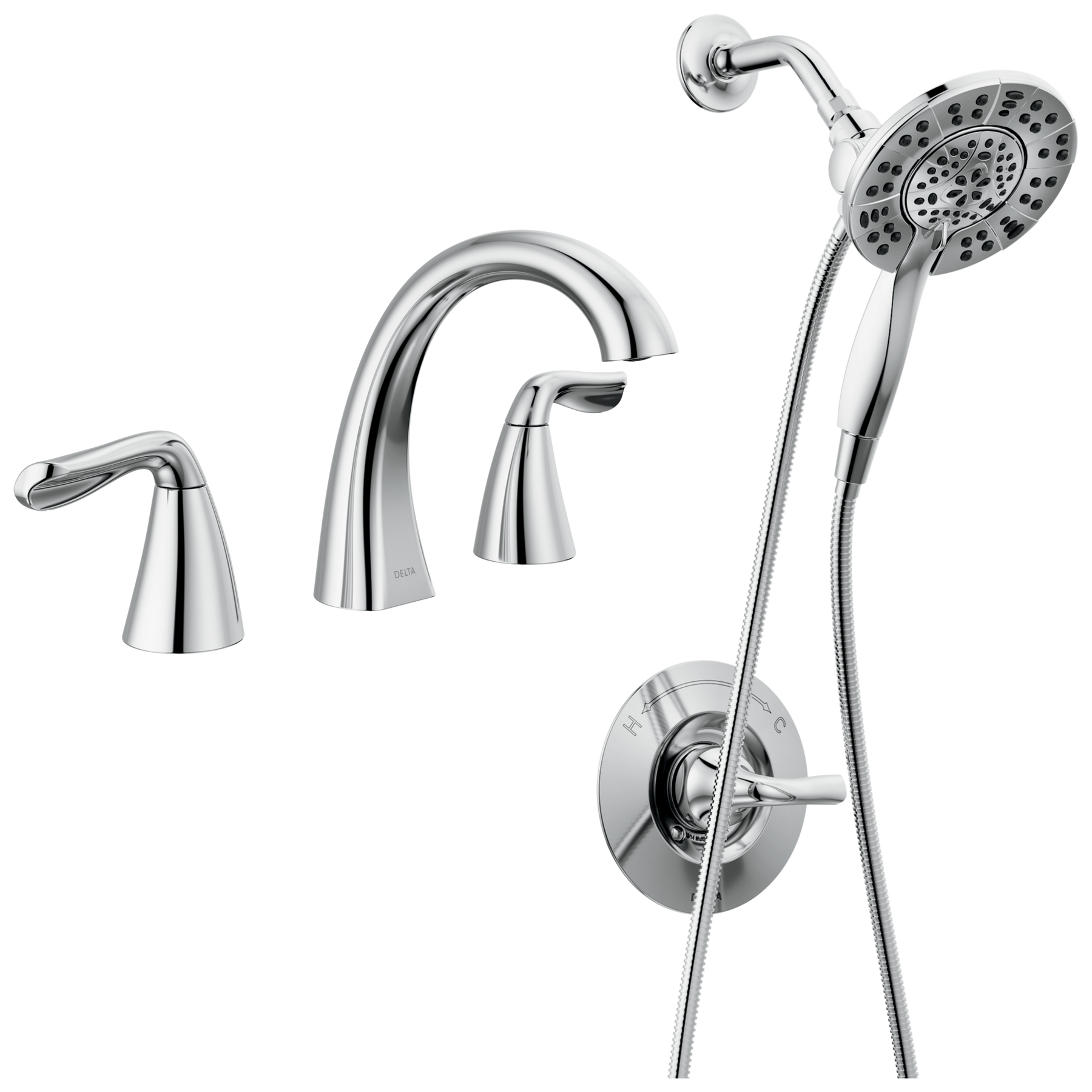 Widespread Lavatory Faucet with Shower Trim Bundle - 14 Series