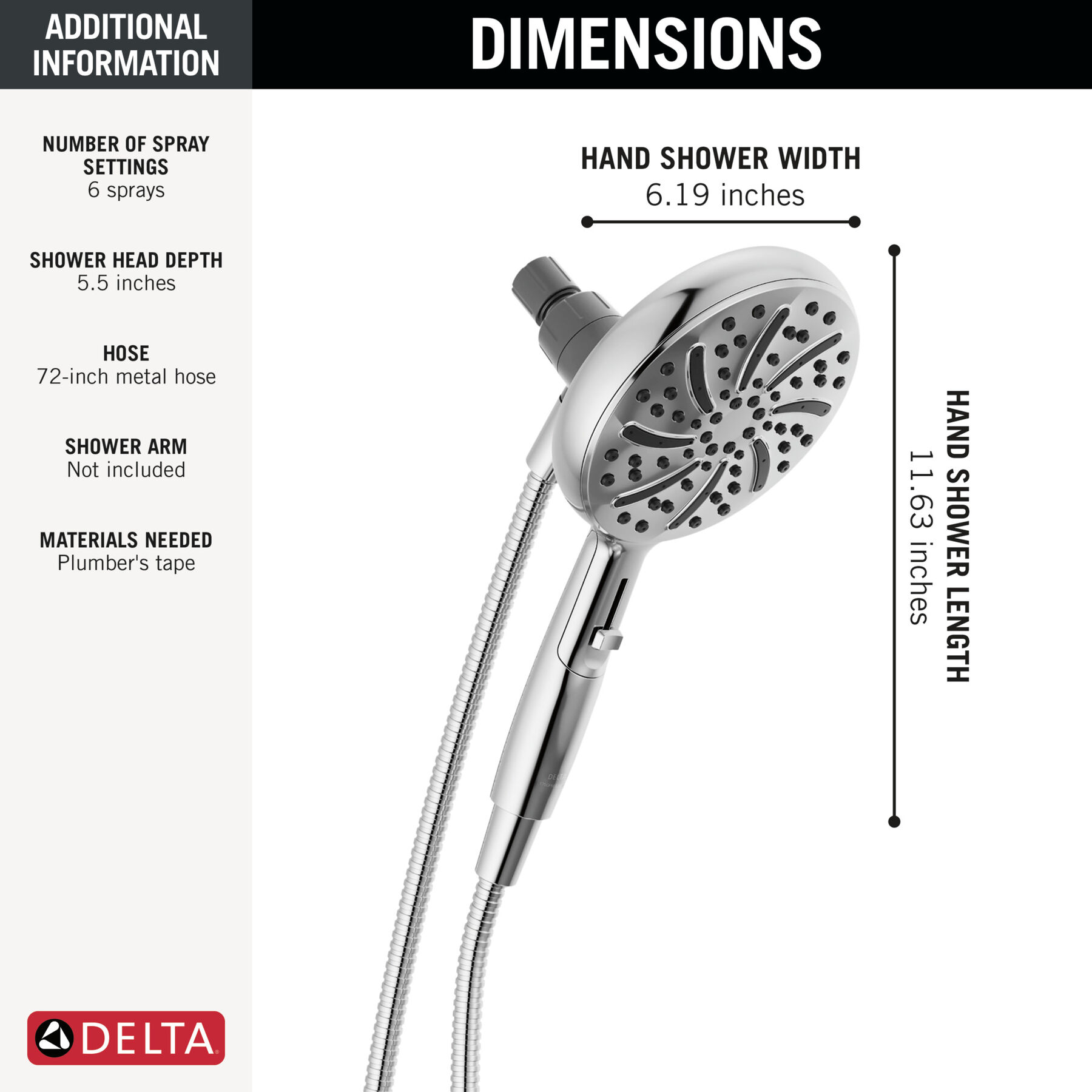 6-Setting SureDock® Magnetic® Hand Shower, image 8