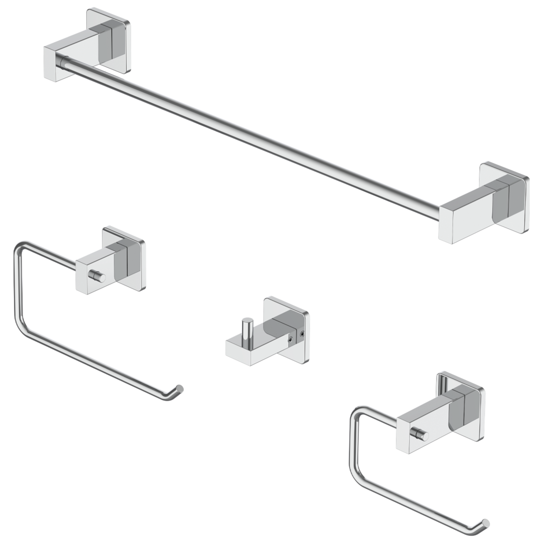Square Bathroom Accessories Set