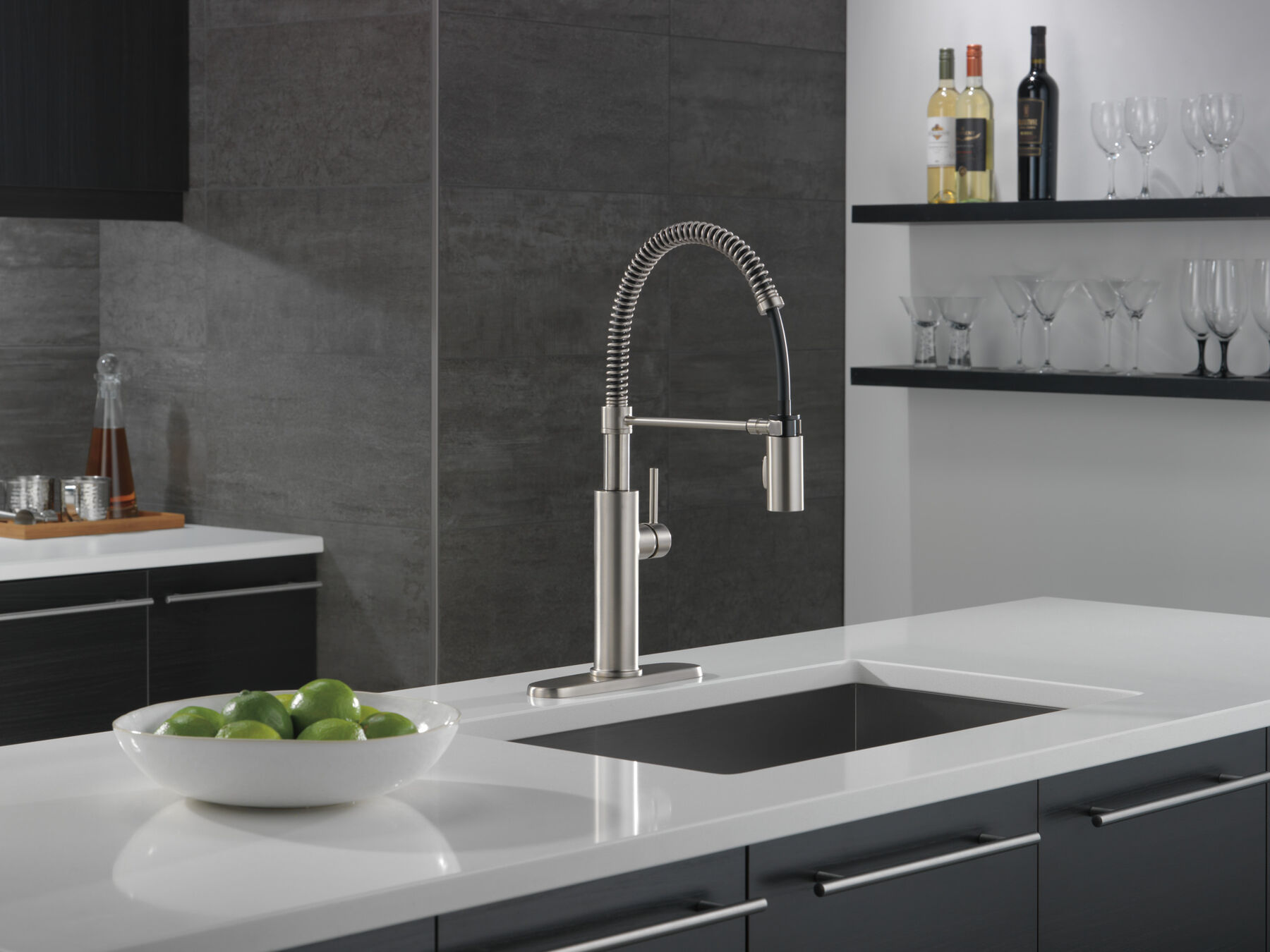 Single-Handle Pull-Down Spring Kitchen Faucet, image 2