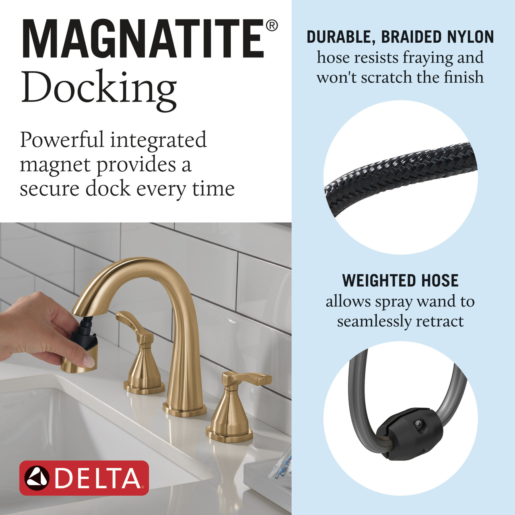 Two Handle Widespreadh Pull Down Bathroo (Recertified), image 4